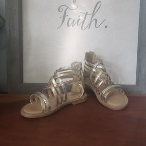 Tucker + Tate Metallic Gold/Silver Strappy Sandals Size 8M